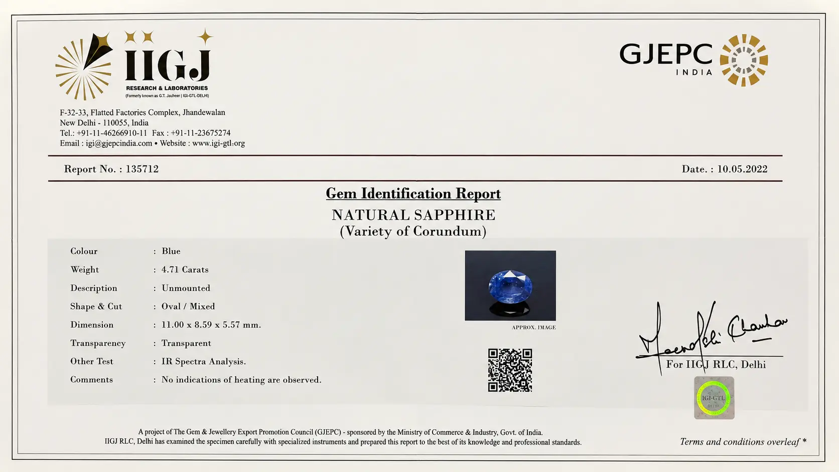 Natural Blue Sapphire 4.71 Cts - Image 5